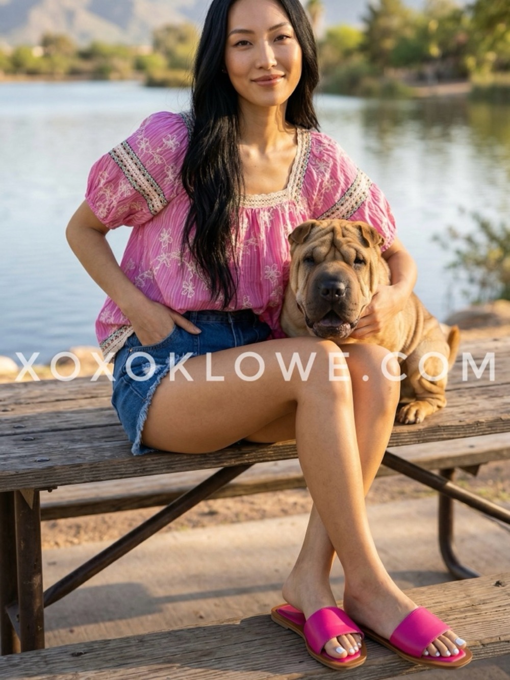 POL Pink Floral Embroidered Square Neck Half Sleeve Chiffon Top - Picture 7 of 11